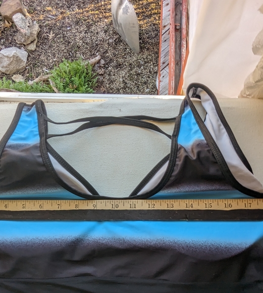 Xuanfei Women's One piece swimsuit size 4XL gradient print ruffles hem Q-1 - Picture 3 of 10